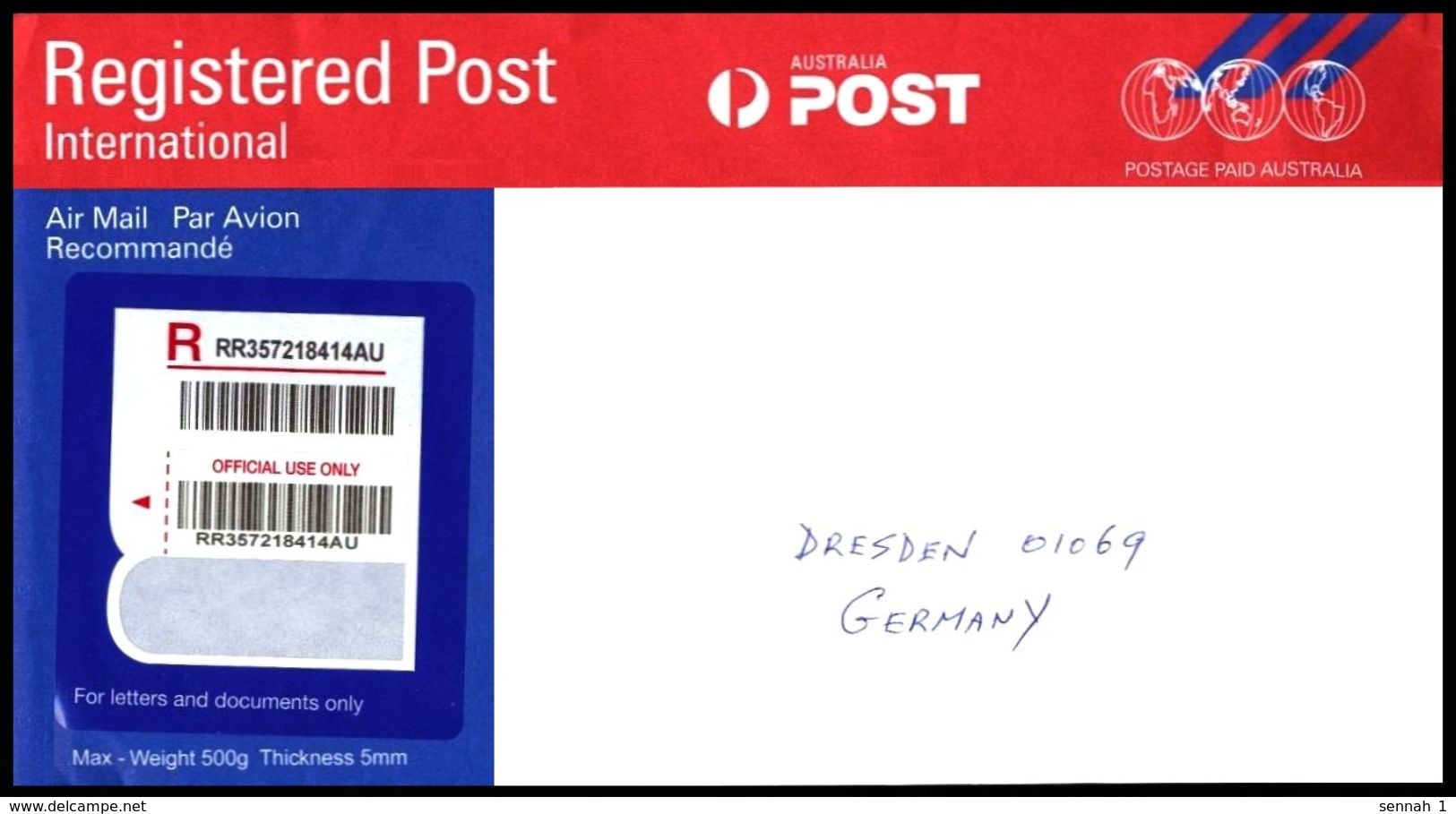 Australien / Australia: Ganzsache / Postal Stationery 'Registered Airmail, 2000-2017' - Covers & Documents