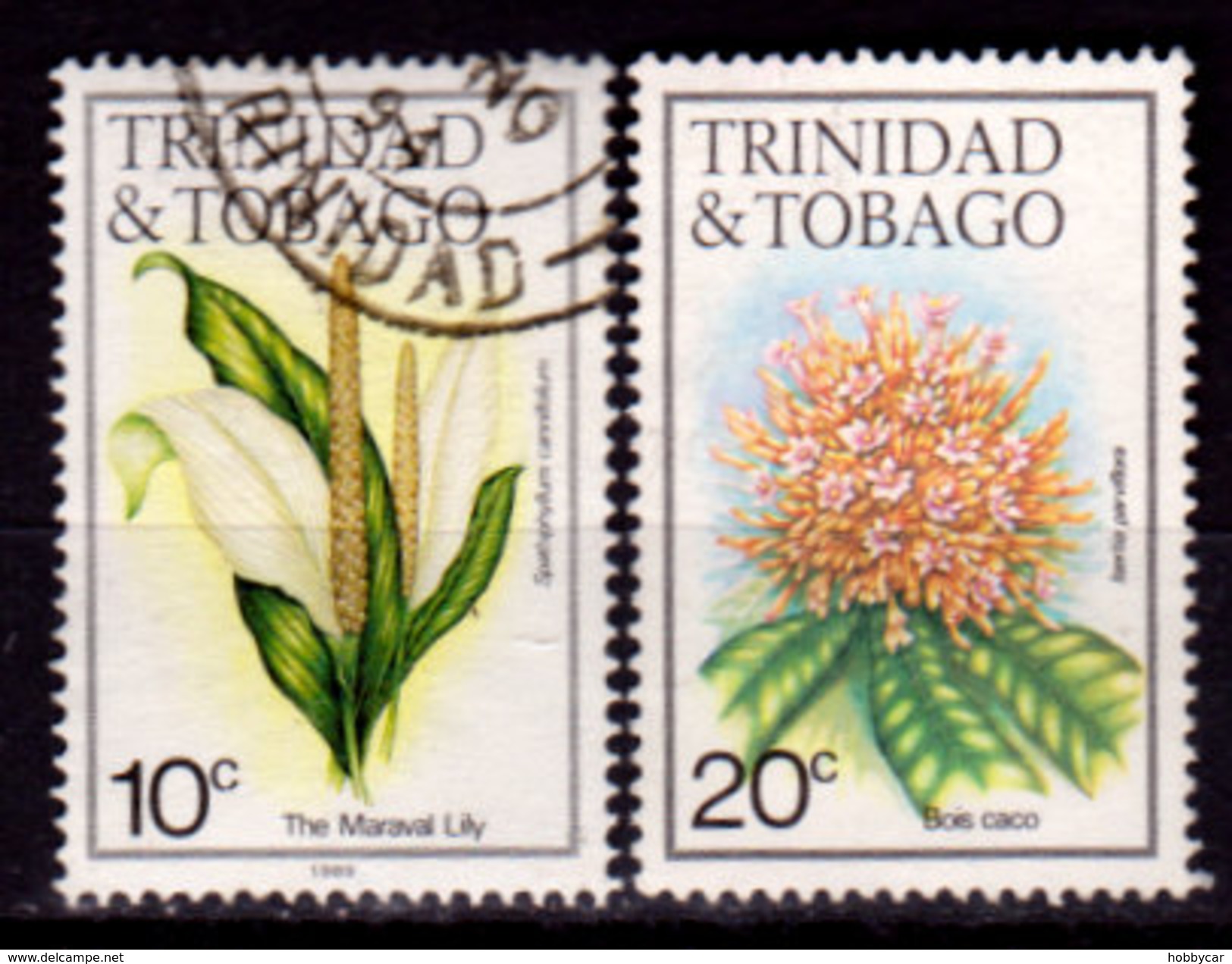 Trinidad And Tobago,,1983, #393e, 395, Flowers, Used, NH - Trinidad & Tobago (1962-...)