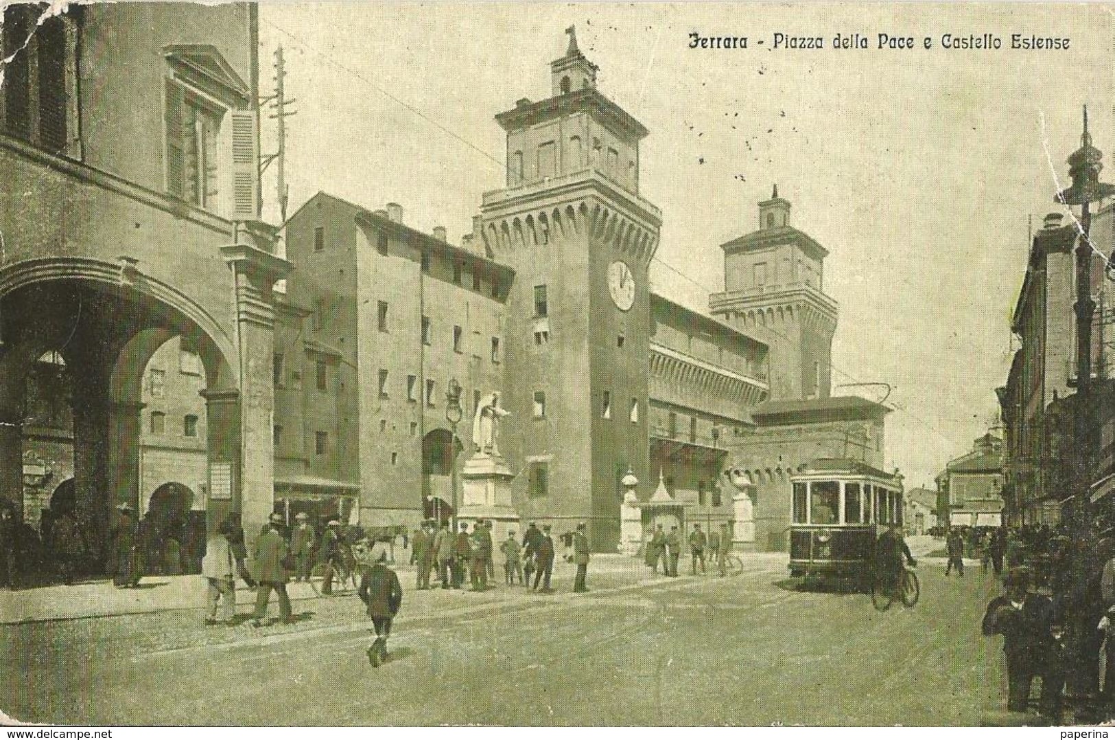 FERRARA PIAZZA DELLA PACE /IL CORRIERE ITALIANO PUBBLICA MATA HARI NUOVO ROMANZO DI G. DA VERONA  VIAGGIATA 1924 (904) - Ferrara