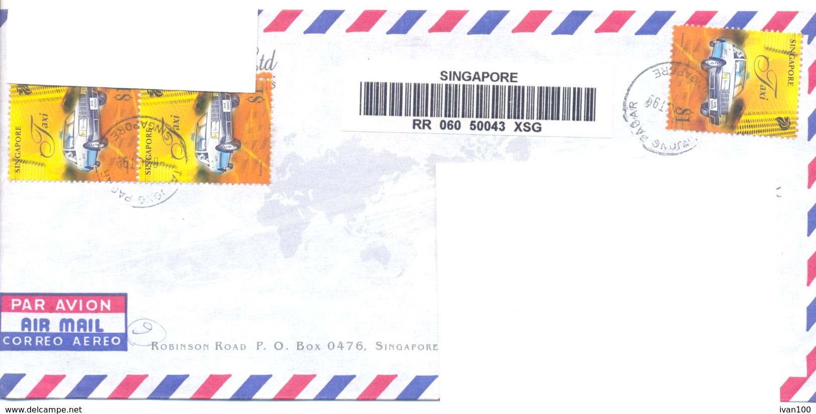 1999.Singapure, The Letter Sent By Registered Air-mail Post To Moldova - Singapore (1959-...)