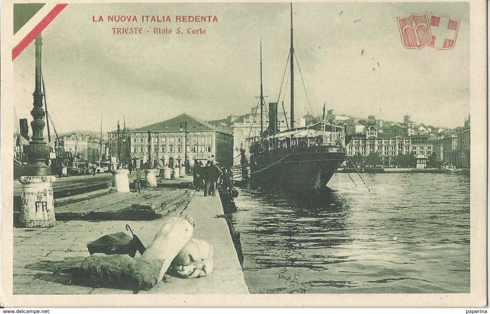 LA NUOVA ITALIA REDENTA TRIESTE MOLO SAN CARLO   (909) - Trieste