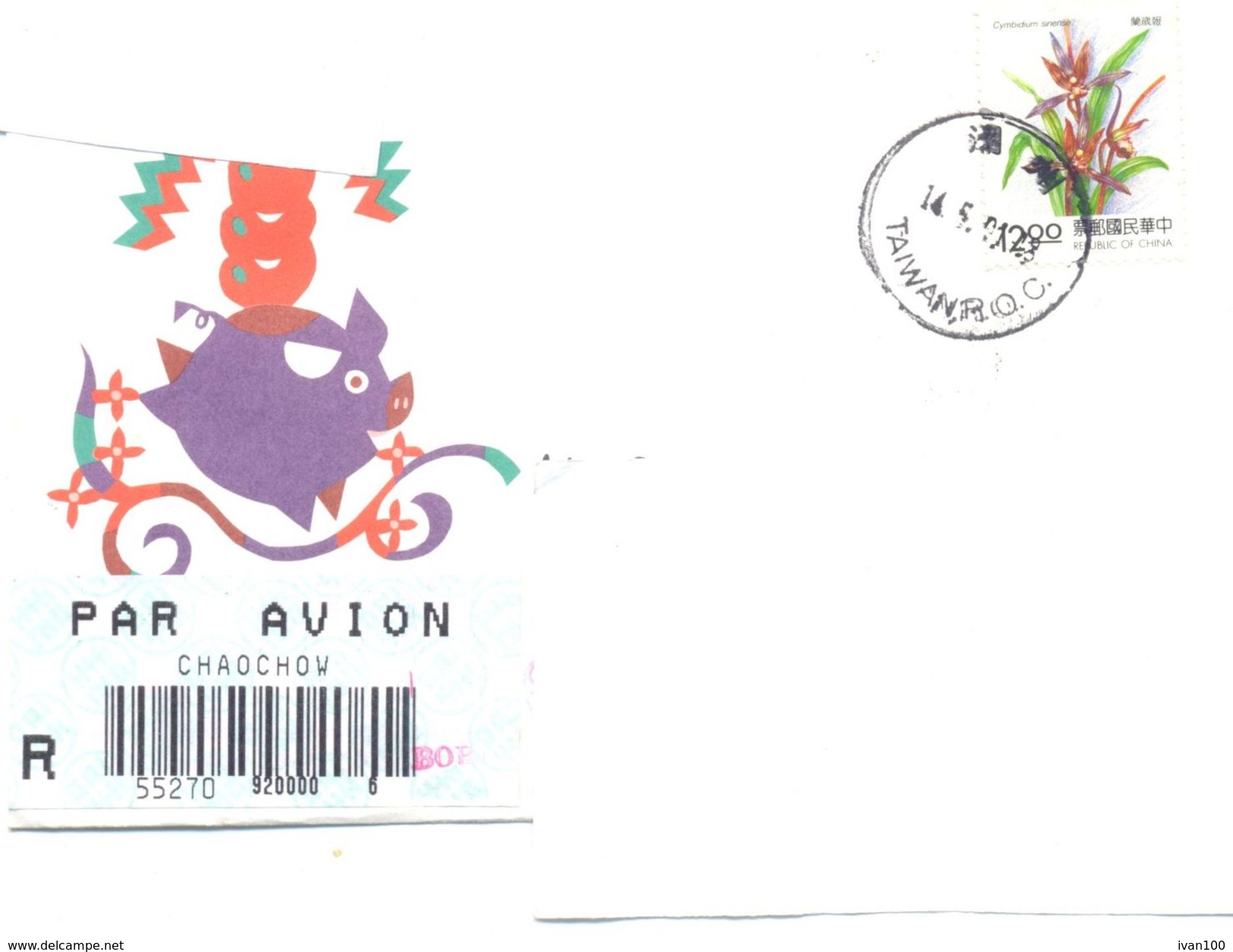 2001.Taiwan, The Letter Sent By Registered Air-mail Post To Moldova - Storia Postale