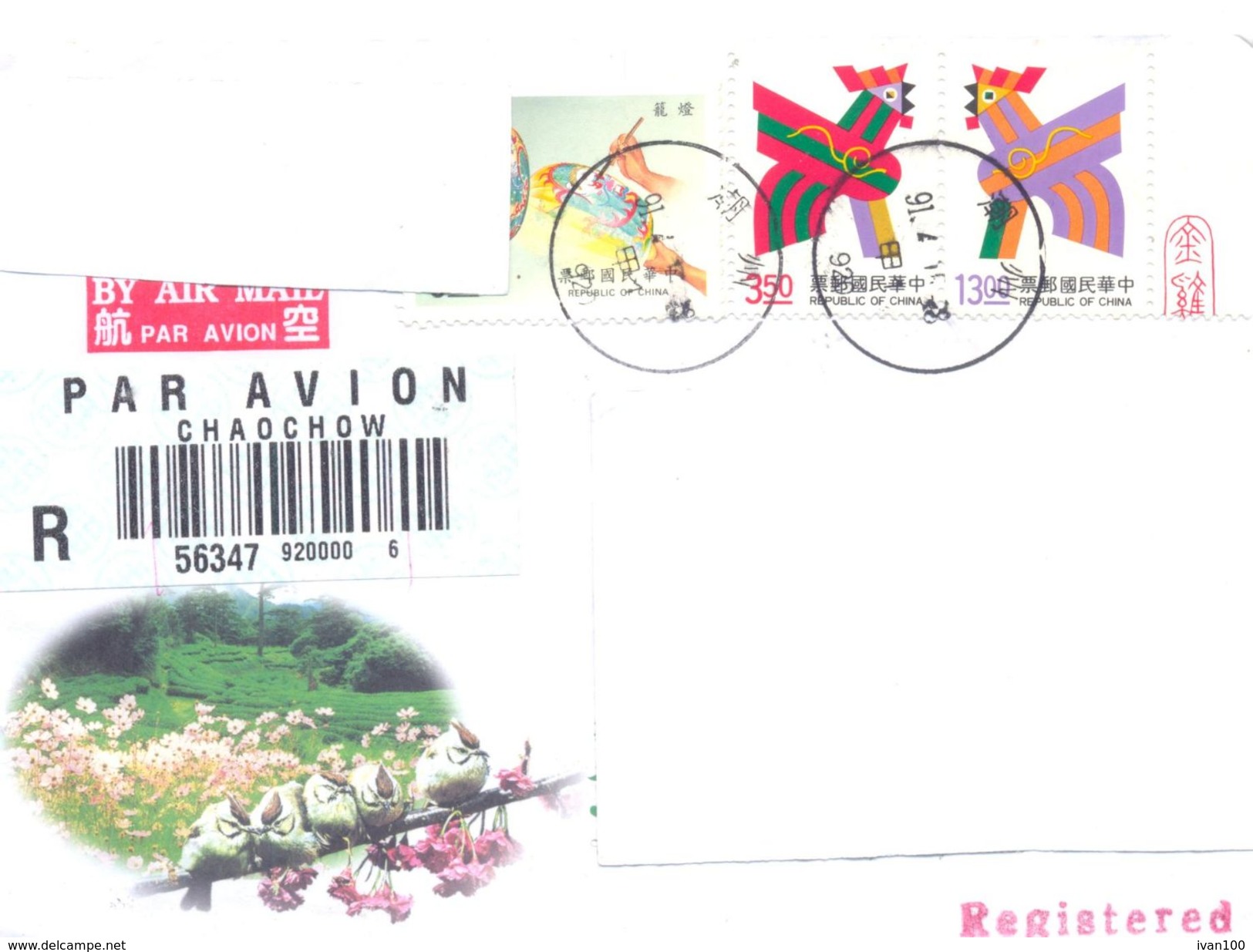 2002.Taiwan, The Letter Sent By Registered Air-mail Post To Moldova - Covers & Documents