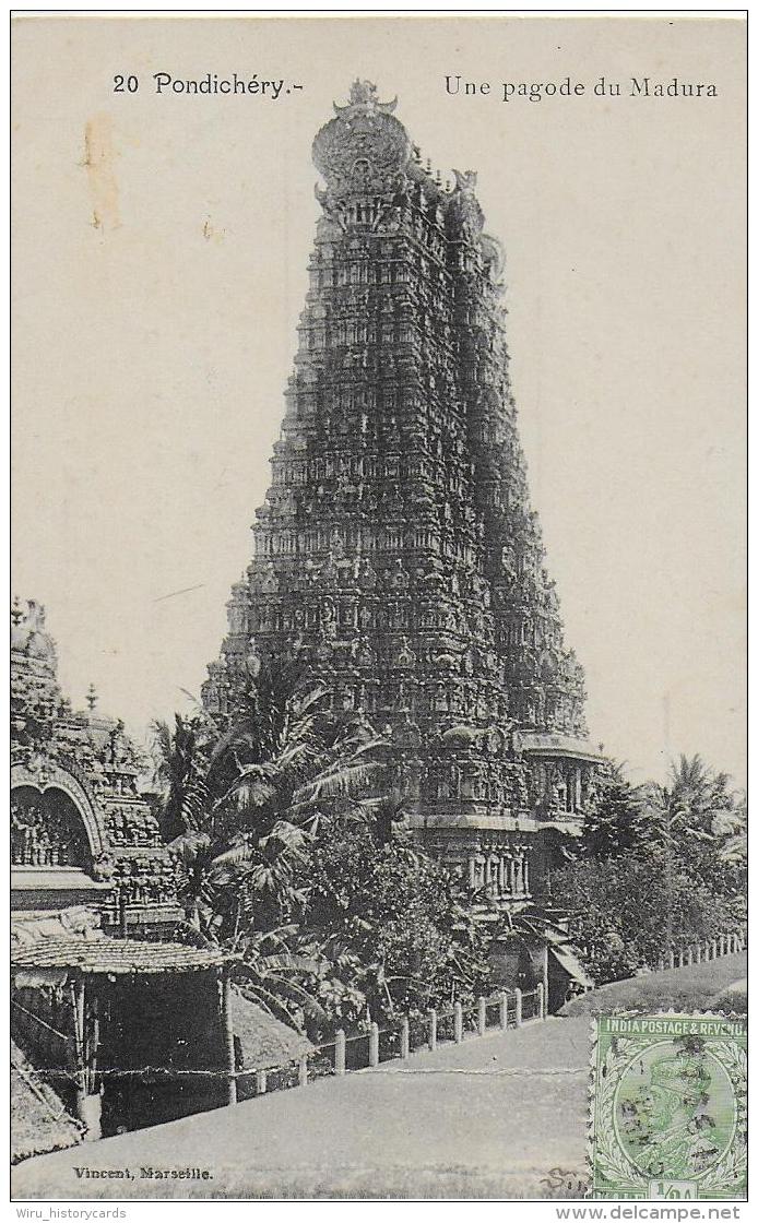 AK 0825  Pondichéry - Une Pagode Du Madura Um 1920 - Indien