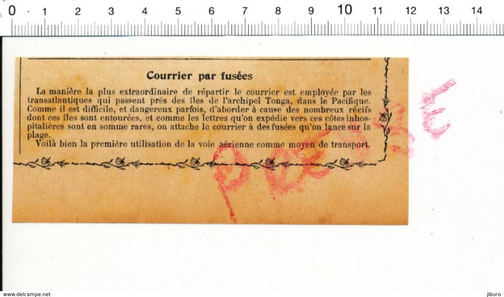 Presse 1910 Courrier Aérien Poste Aérienne Par Fusée Iles Tonga Philatélie Distribution Acheminement Postal 216PF10F - Non Classés