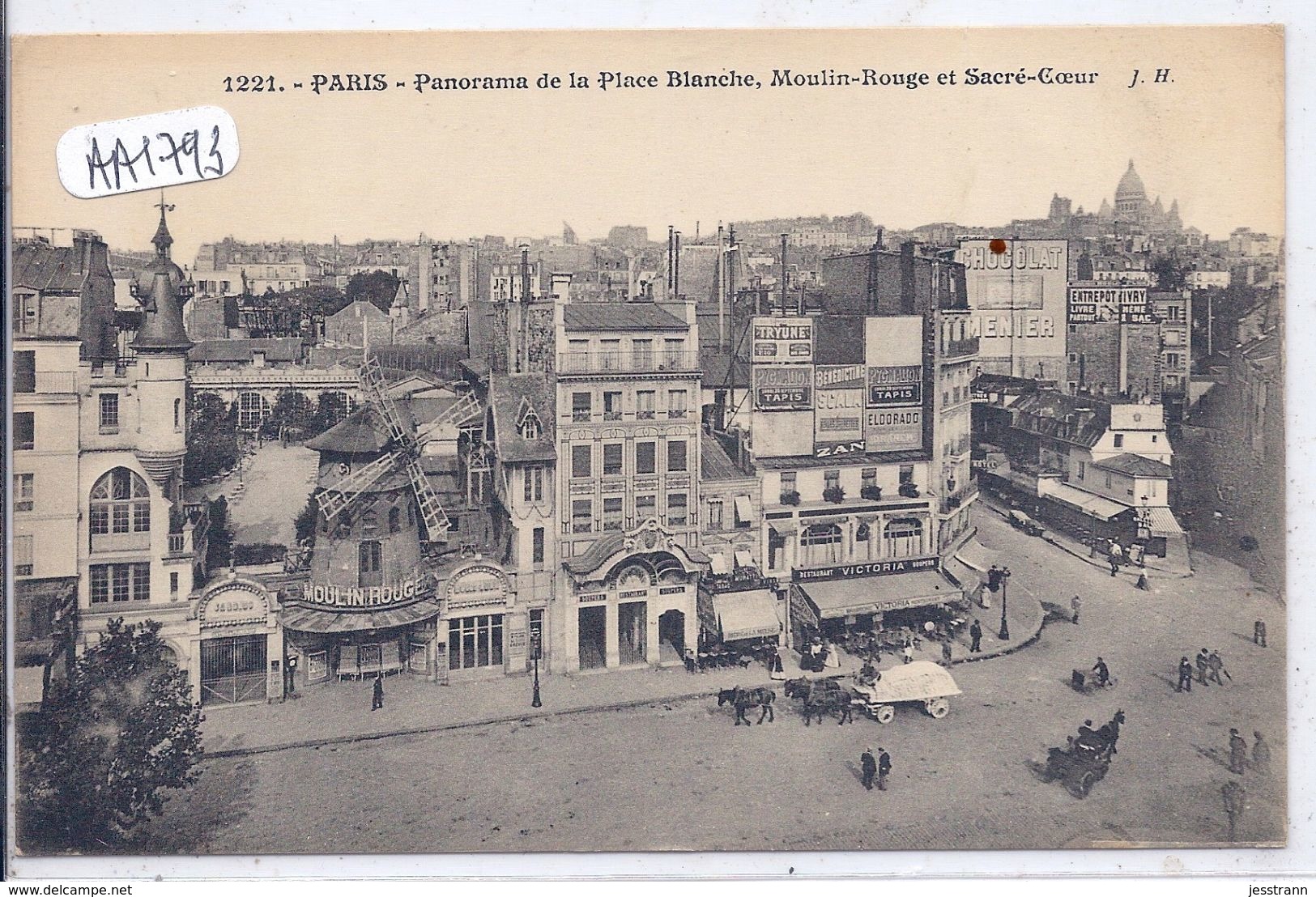 PARIS- PANORAMA DE LA PLACE BLANCHE ET DU MOULIN ROUGE - París La Noche