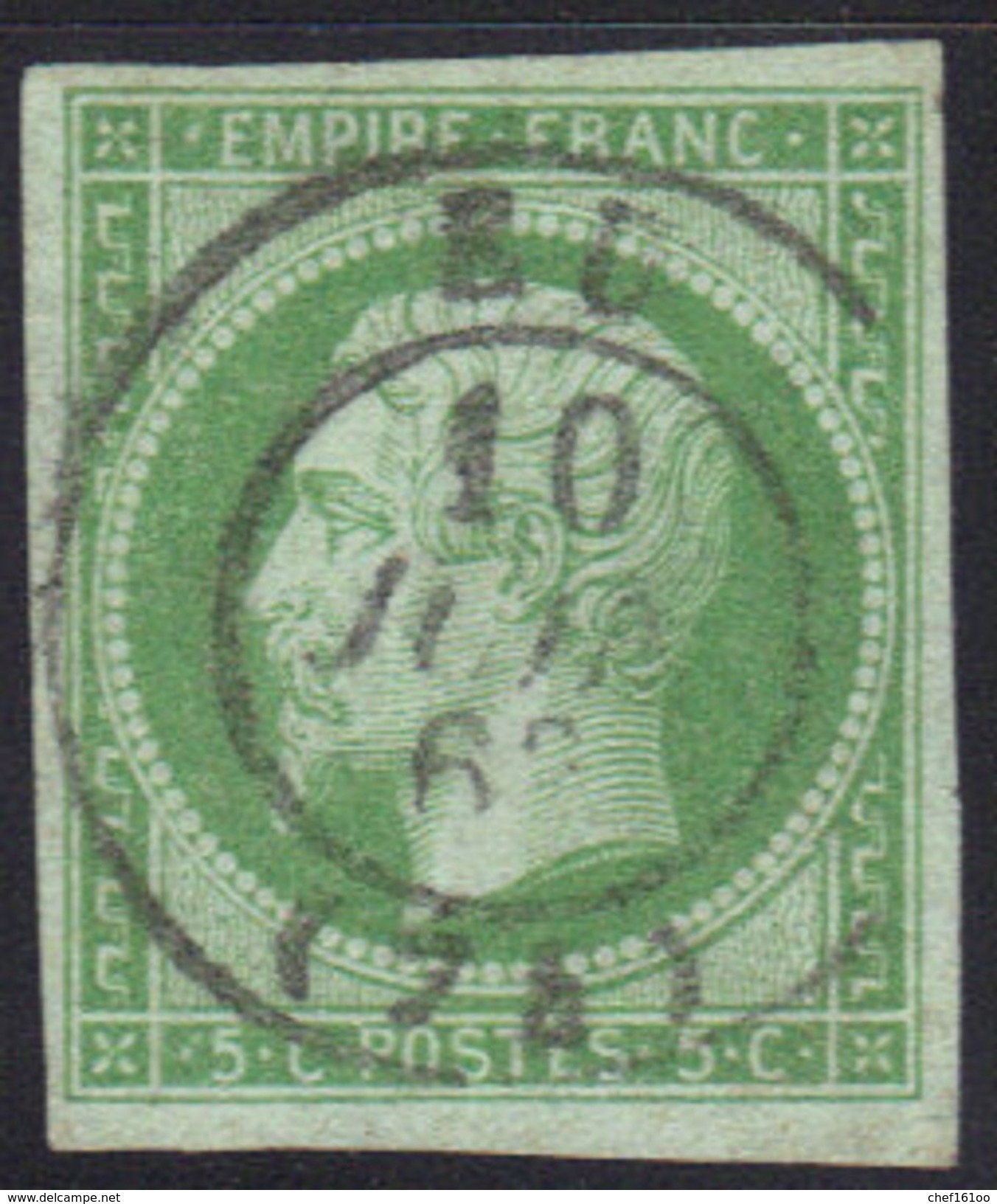 Napoléon N°12, Cachet à Date 15, Eu (Seine Inférieure), 1863 (voir Descriptif). - Autres & Non Classés