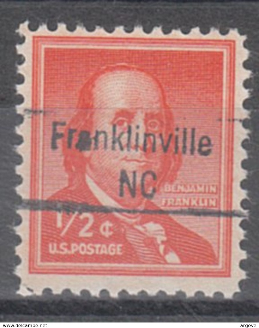 USA Precancel Vorausentwertung Preo, Locals North Carolina, Franklinville 843 - Preobliterati