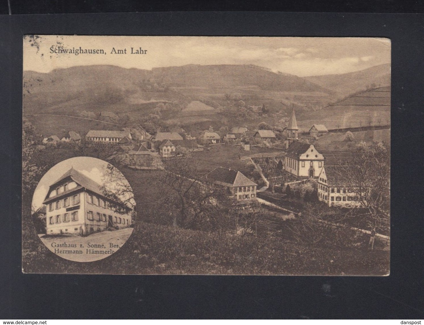 AK Schwaighausen Amt Lahr Gastahaus Z. Sonne 1927 - Lahr