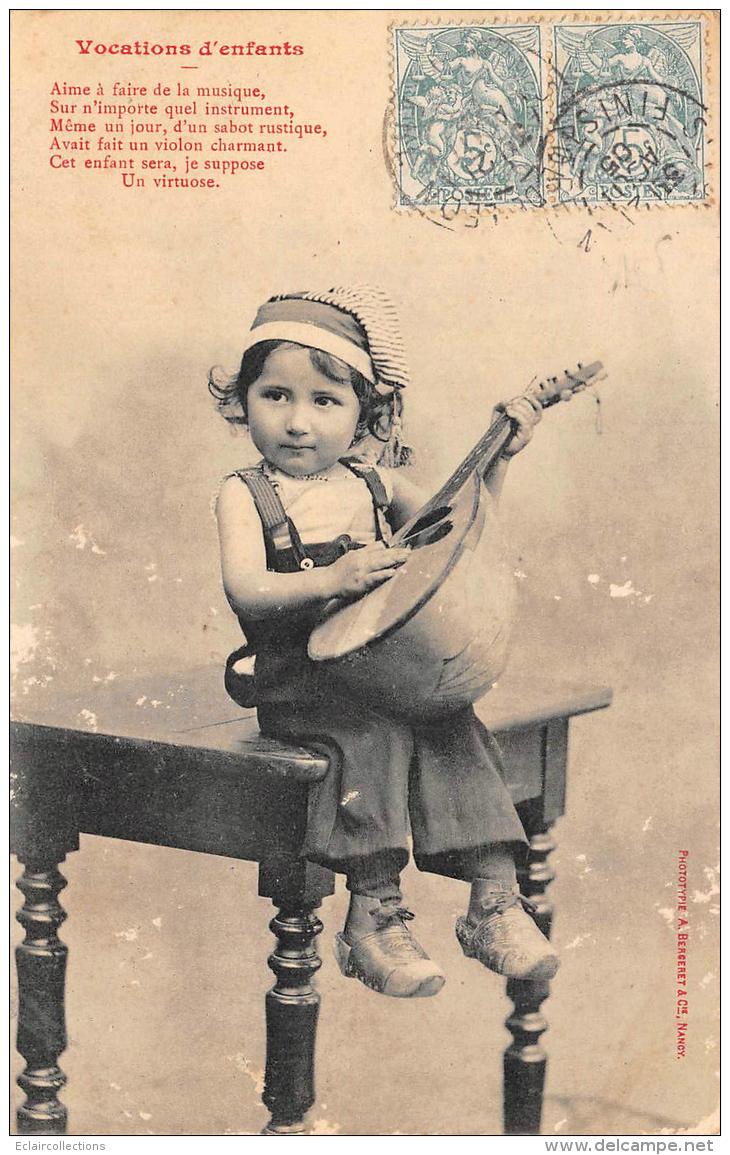 Musique  . Instrument  Enfant Joueur De Mandoline    Bergeret   ( Voir Scan) - Musique Et Musiciens