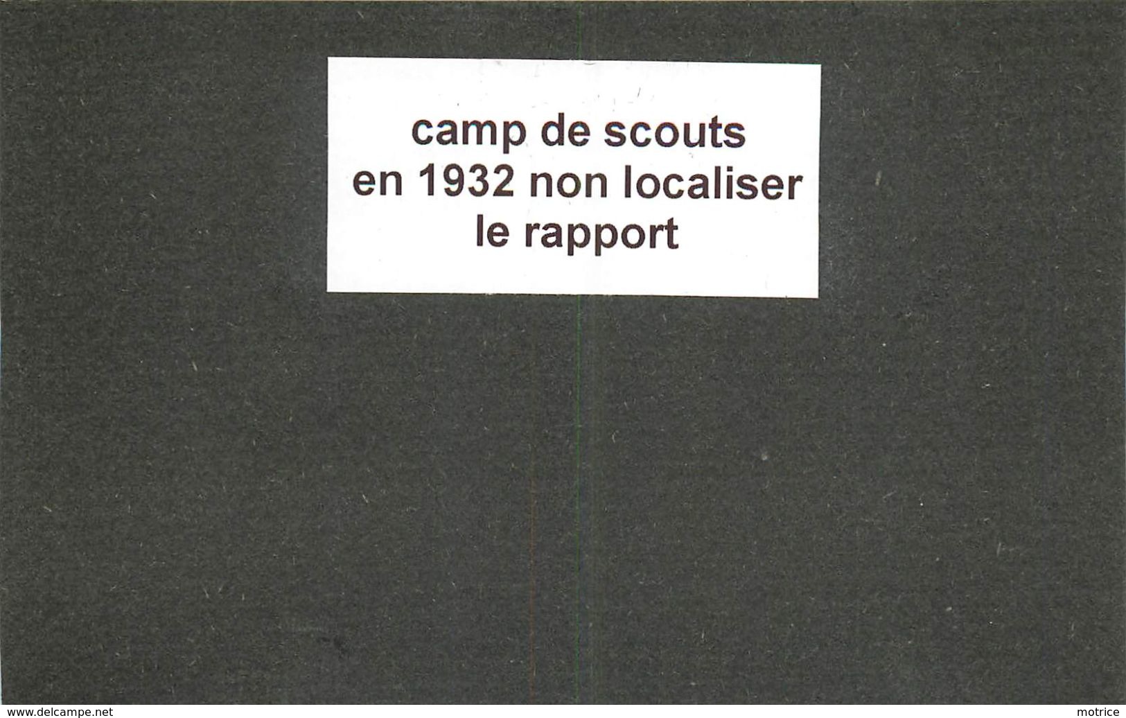 CAMP DE SCOUTS  -en 1932 Drapeau Carpentras (photo Format 8,8cmx6,1cm Montée Sur Un Support Format Carte Ancienne) - Altri & Non Classificati