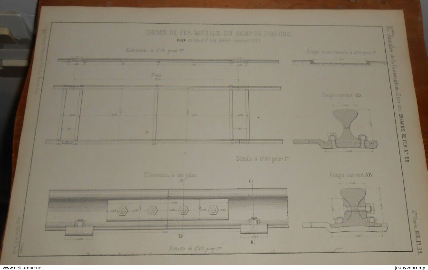 Plan De Chemin De Fer Mobile Du Camp De Chalons. 1858 - Obras Públicas