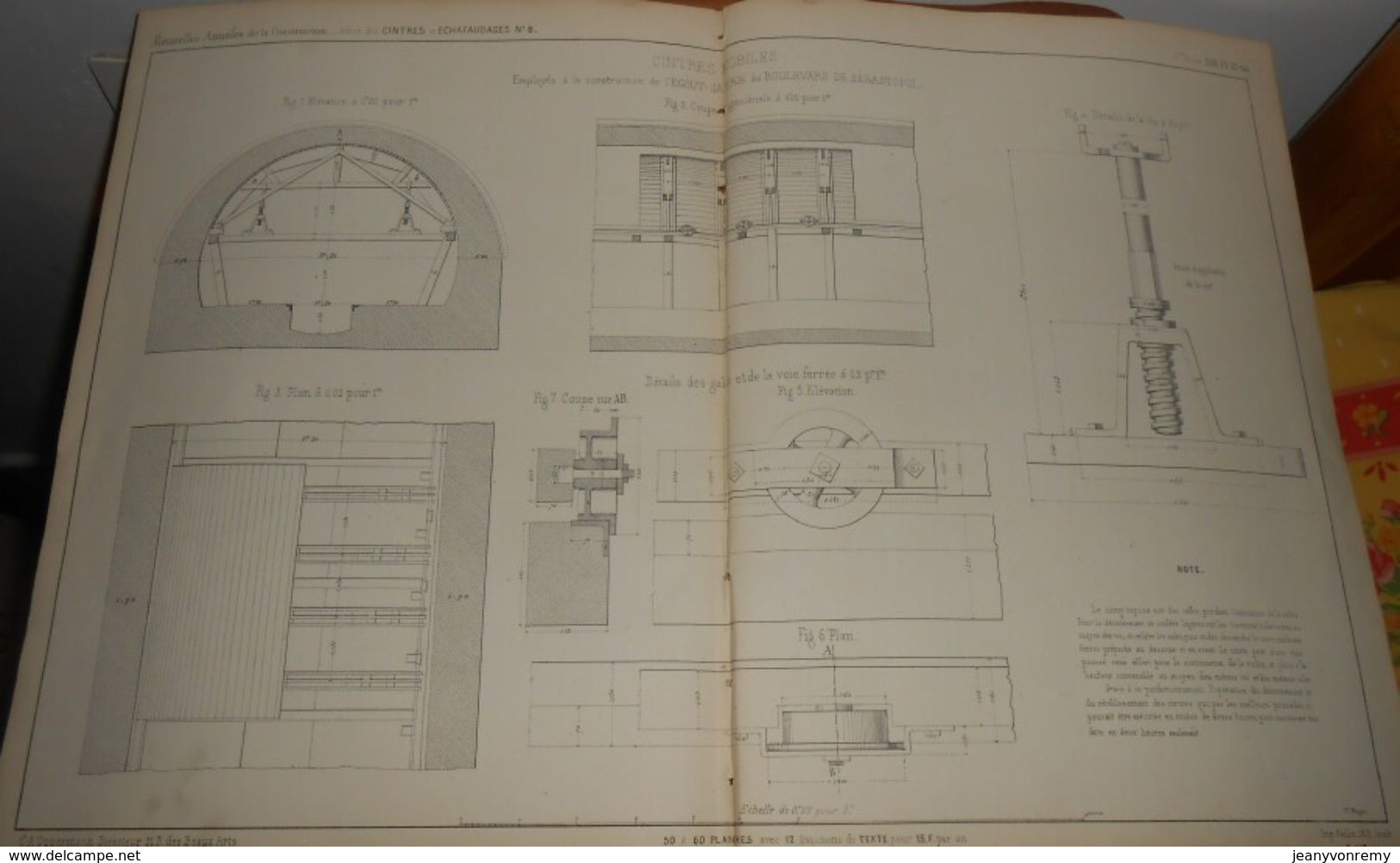 Plan De Cintres Mobiles Employés à La Construction De L'égout Galerie Du Boulevard De Sébastopol. 1858 - Travaux Publics