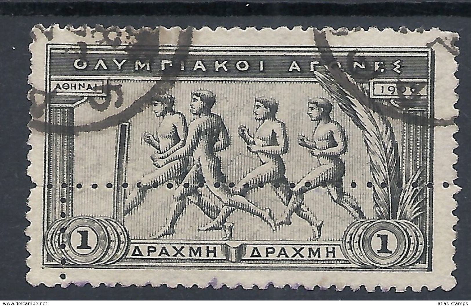 Greece 1906 - Olympics ( Foot Race) , Scott# 194 - Variety Misperforate - Used - Neufs