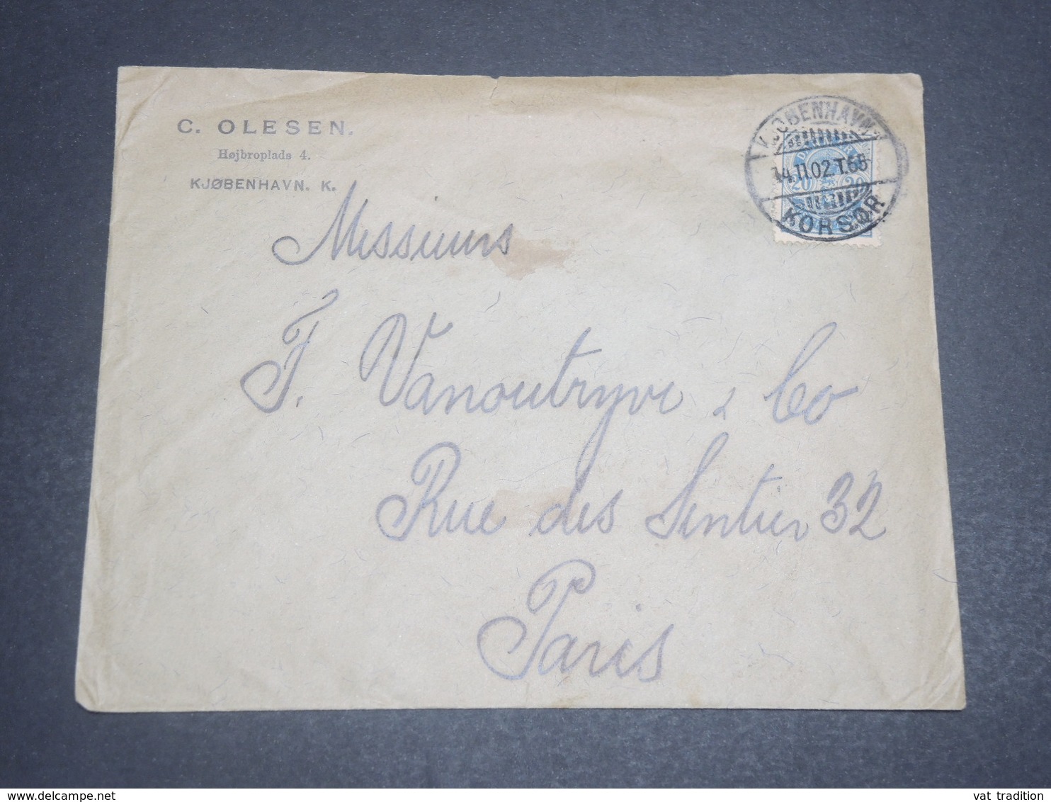 DANEMARK - Enveloppe Commerciale De Copenhague Pour Paris En 1902 - L 11933 - Brieven En Documenten