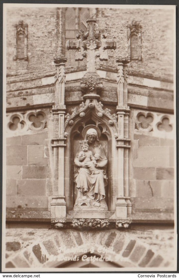 Madonna & Child, St David's Cathedral, Pembrokeshire, C.1930 - RP Postcard - Pembrokeshire