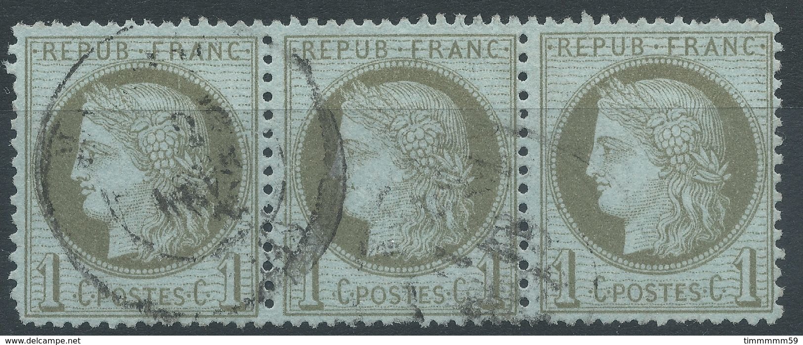 Lot N°39406  Bande De Trois N°50, Oblit Cachet à Date - 1871-1875 Cérès