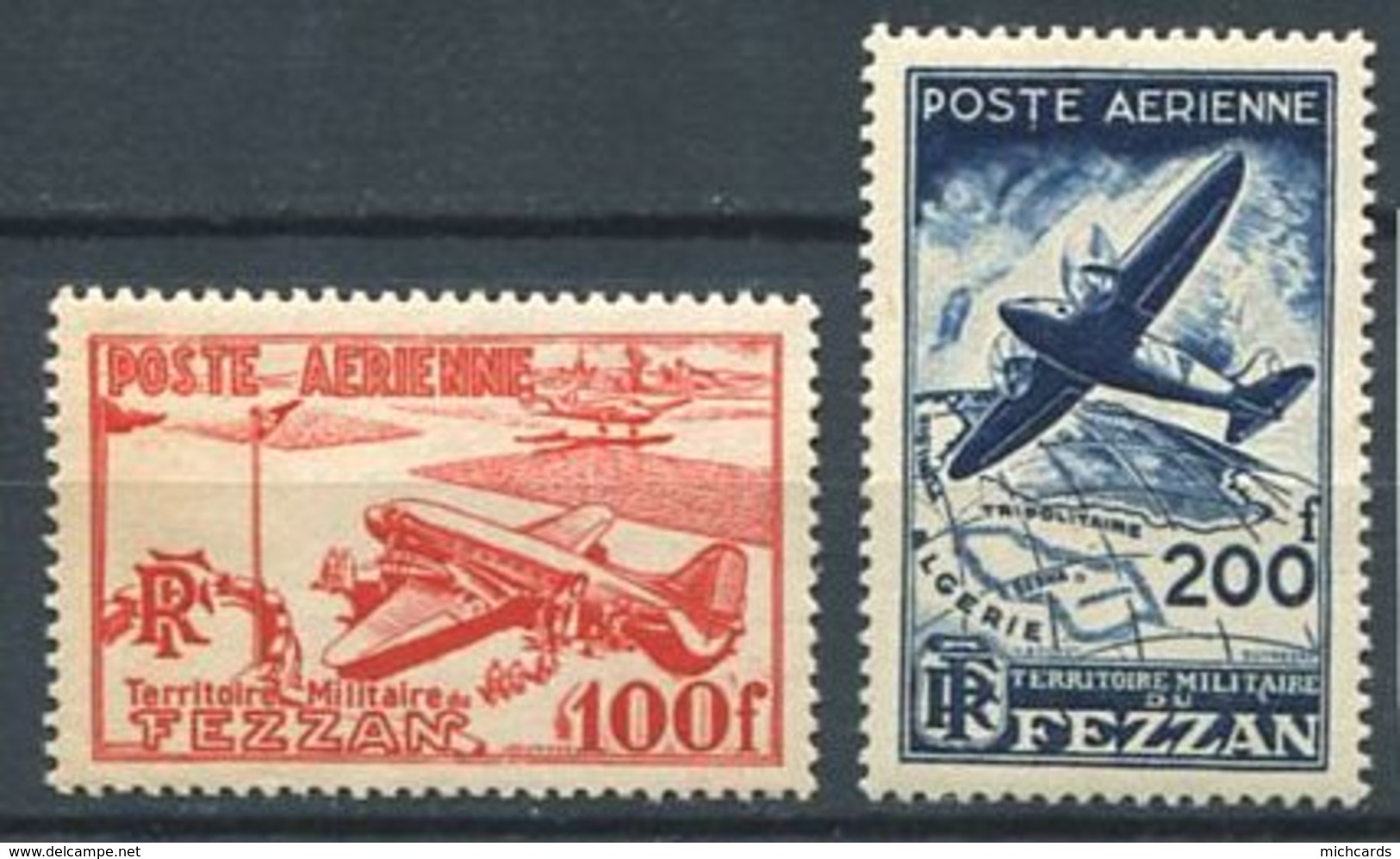 213 FEZZAN 1948 - Yvert A 4/5 - Avion - Neuf ** (MNH) Sans Trace De Charniere - Unused Stamps