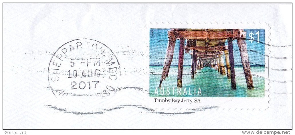 Australia 2017 Tumby Bay Jetty $1 Self-adhesive On Domestic Window Letter - Shepparton - Lettres & Documents