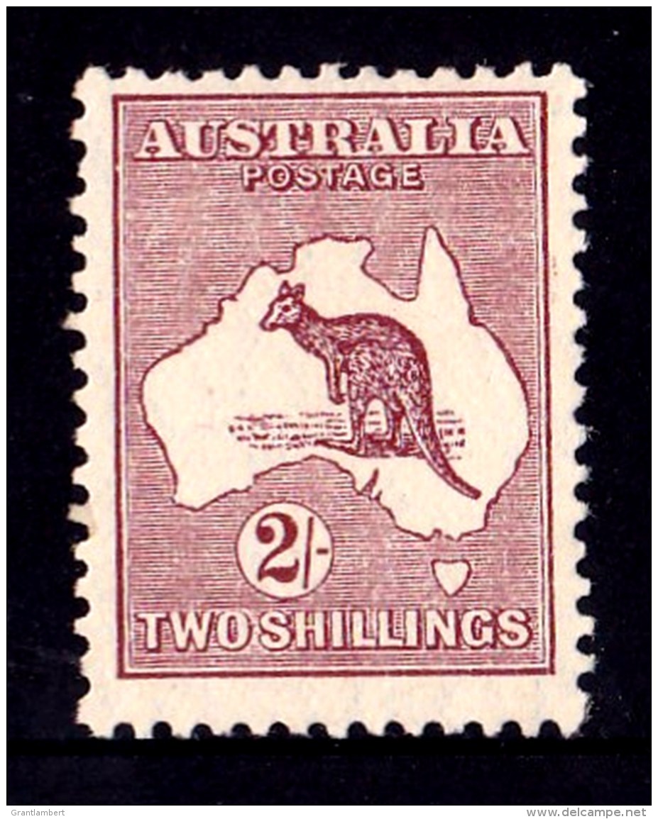 Australia 1929 Kangaroo 2/- Maroon Small Multiple Watermark MH - - Mint Stamps