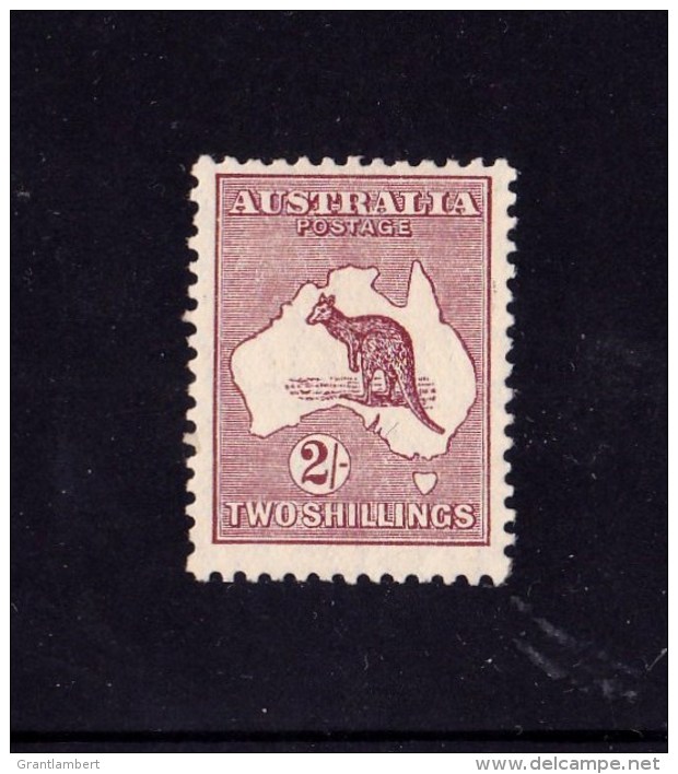 Australia 1929 Kangaroo 2/- Maroon Small Multiple Watermark MH - - Ungebraucht
