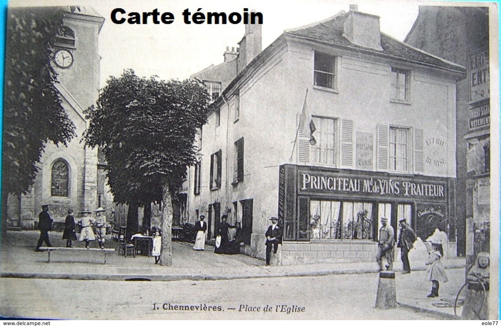 94 - Carte Photo - CHENNEVIERES SUR MARNE - Cafe - PRINCITEAU - Restaurant - Traiteur - Marchand - Devanture - Attelage - Chennevieres Sur Marne