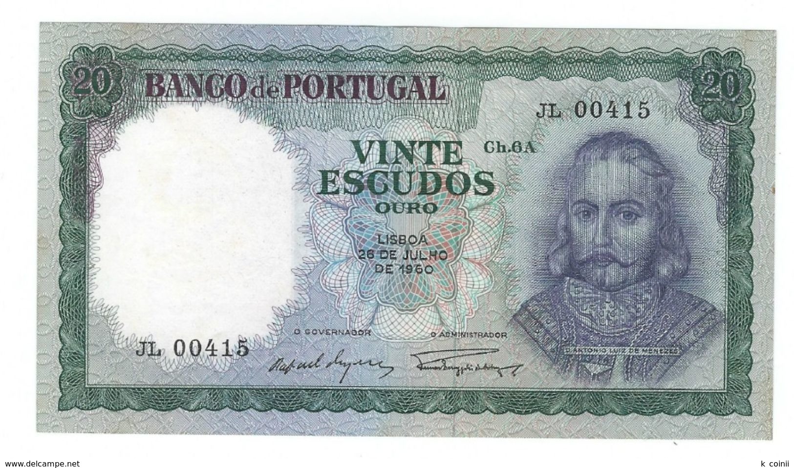 Portugal - 20 Escudos (20$00) 1960 - Almost UNC - Portugal