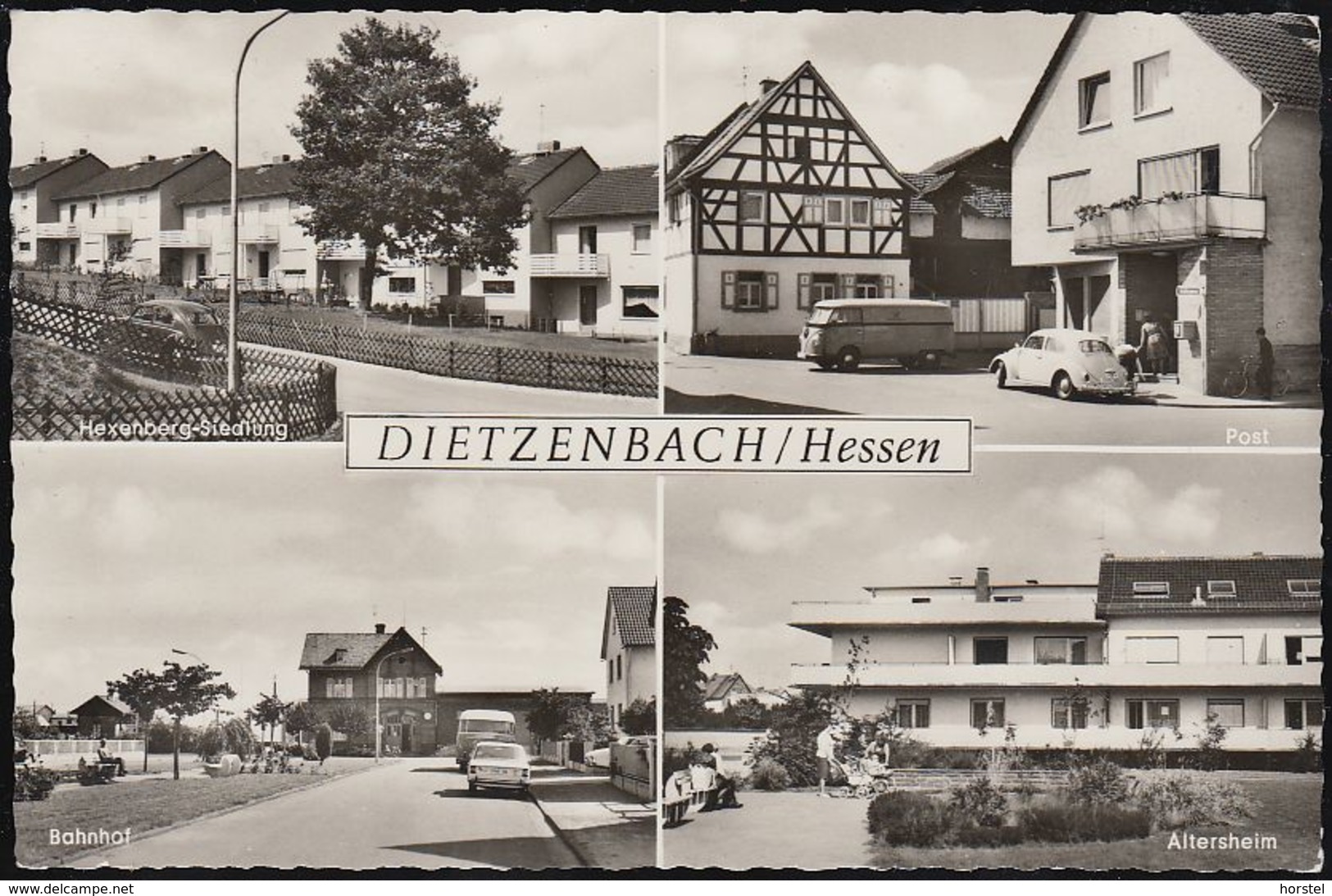 D-63128 Dietzenbach - Alte Ansichten - Postamt - Bahnhof - Cars - VW Bus , Käfer (60er Jahre) - Nice Stamp - Dietzenbach