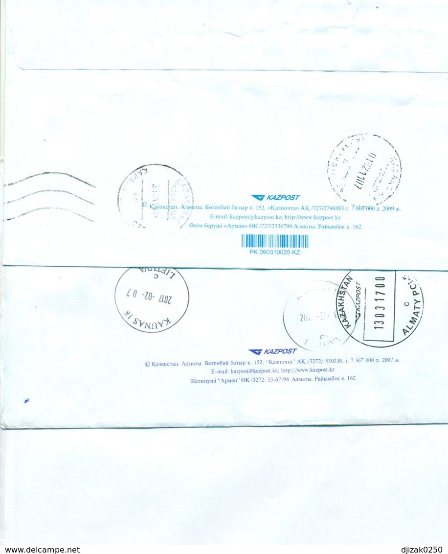 Kazakhstan 1997-2016.Four Envelopes Really Went Through The Mail.Two Registered. - Kazajstán