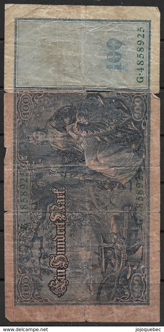 Billet De Allemand 100 Mark, BANKNOTE OF GERMANY, 100 MARK - 100 Mark