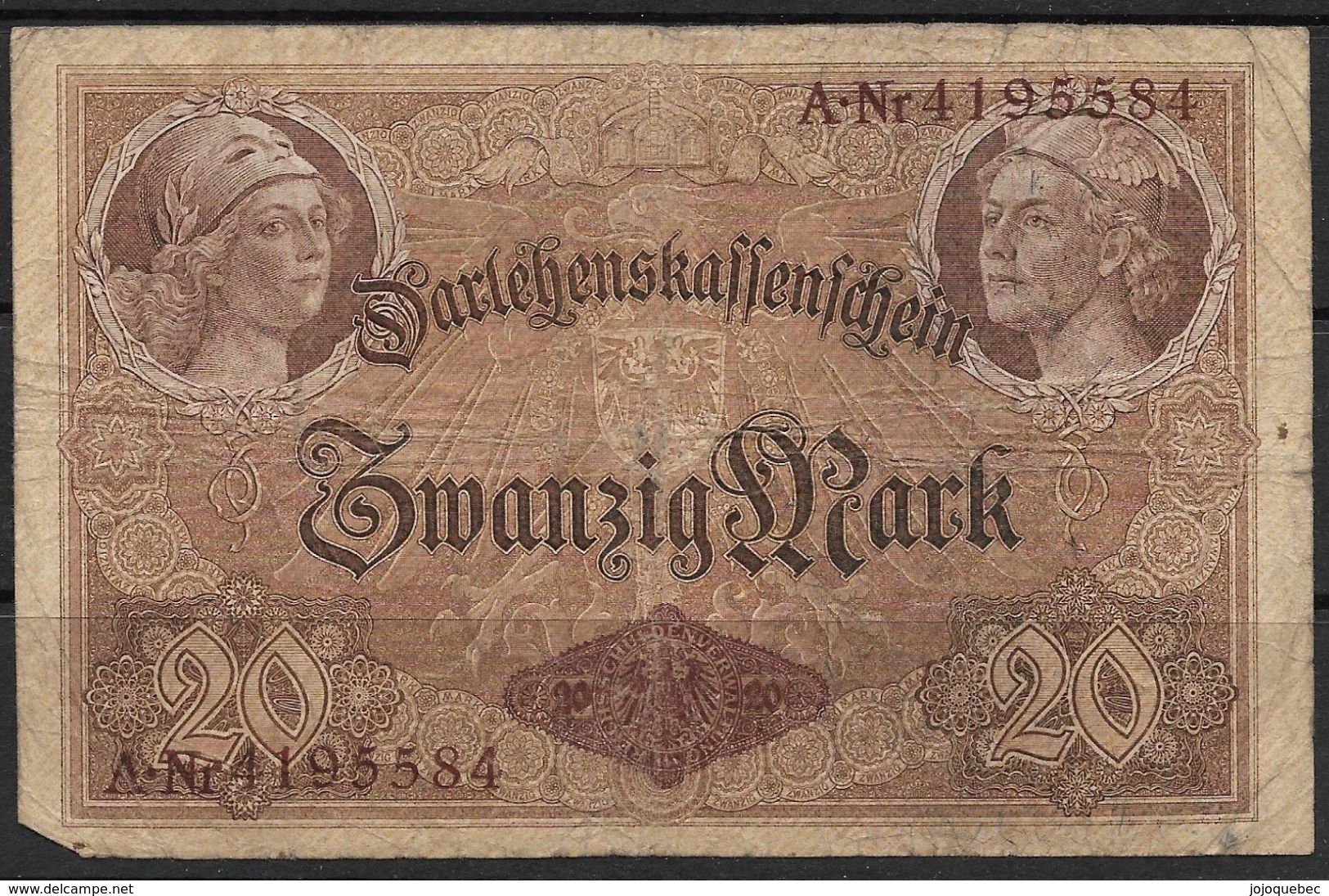 Billet De Allemand 20 Mark, BANKNOTE OF GERMANY, 20 MARK - [ 1] …-1871 : Stati Tedeschi