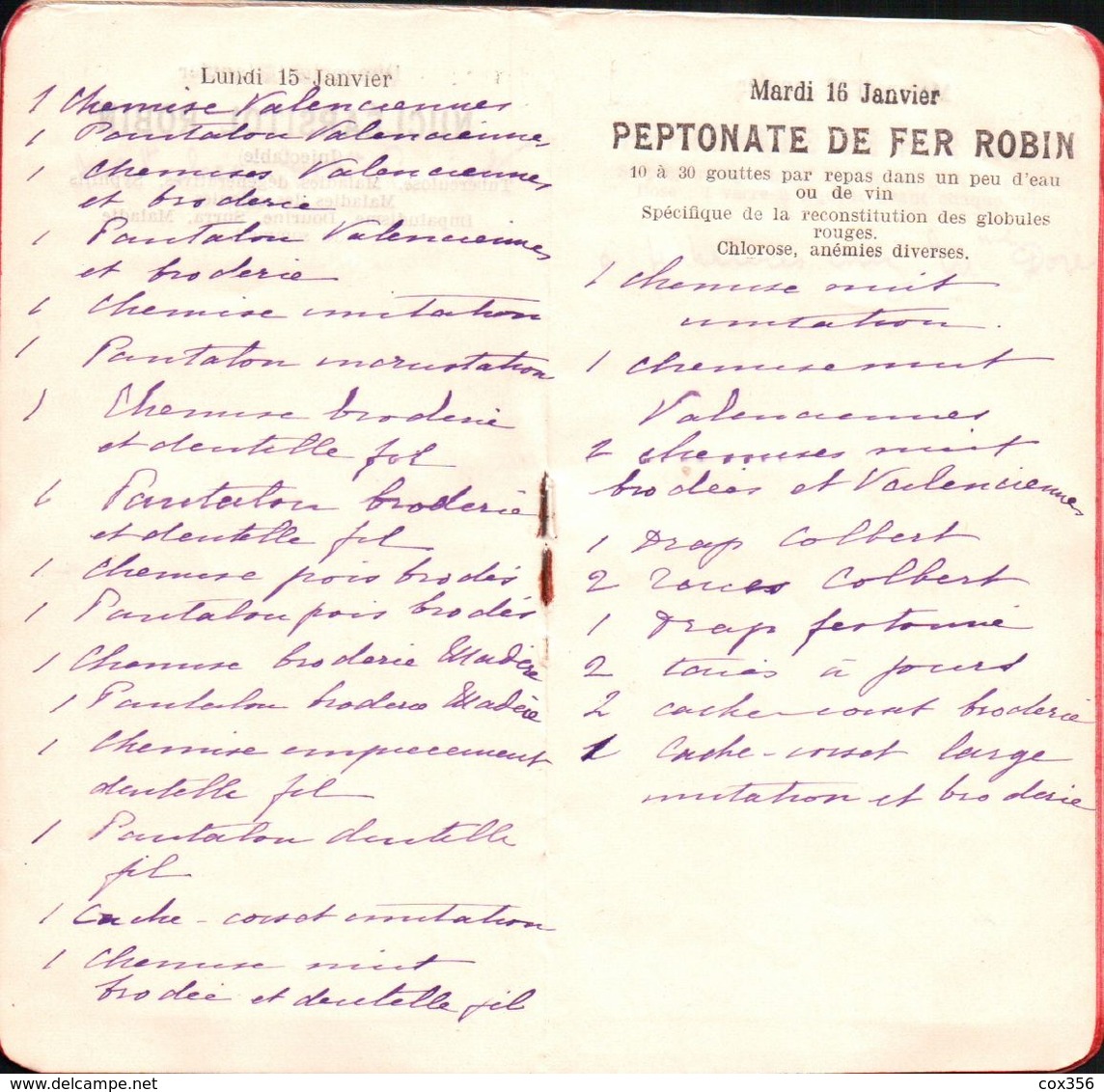 2 AGENDA MENSUEL 1912 De La MÉDECINE INTERNATIONALE , Janvier Et Novembre 1912 - Petit Format : 1901-20