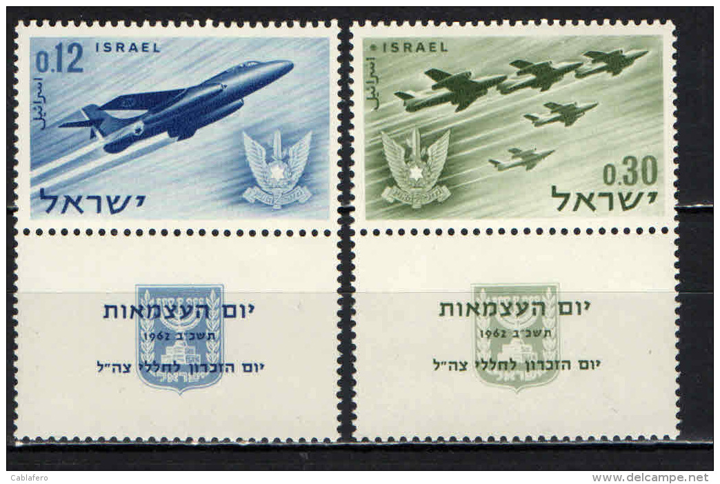 ISRAELE - 1962 - Memorial Day; Proclamation Of The State Of Israel, 14th Anniv. - NUOVI MNH - Ungebraucht (mit Tabs)