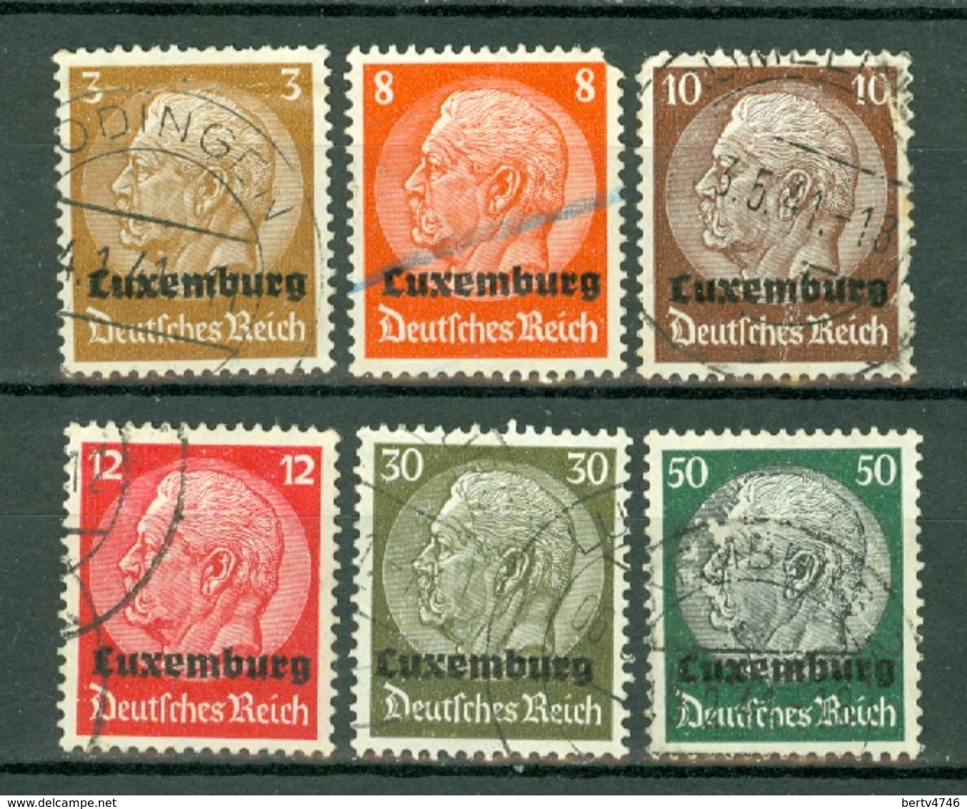 Luxemb. 1940 Yv 1, 5, 6, 7, 11, 13  Used - Tanding Zie Scan, Dentelure Voir Scan - Besetzungen