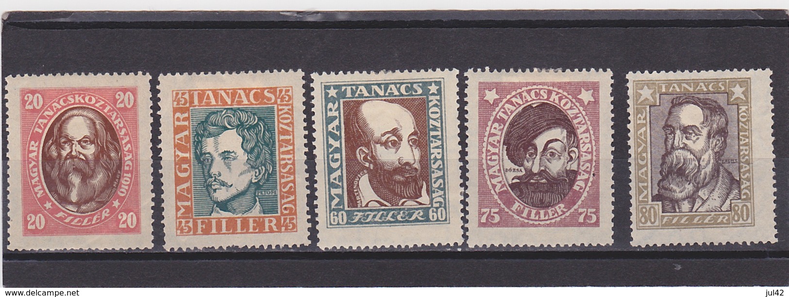 1919 Karl Marx  Mi.261/65, Yv. 240/44, Scott 198/202 MH, Mit Falz    080 - Neufs