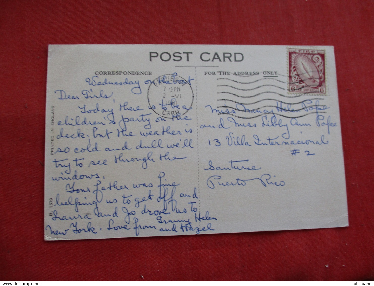 Mailed From Ireland  Cunard R.M.L. Mauretania ==== Ref 2806 - Paquebots