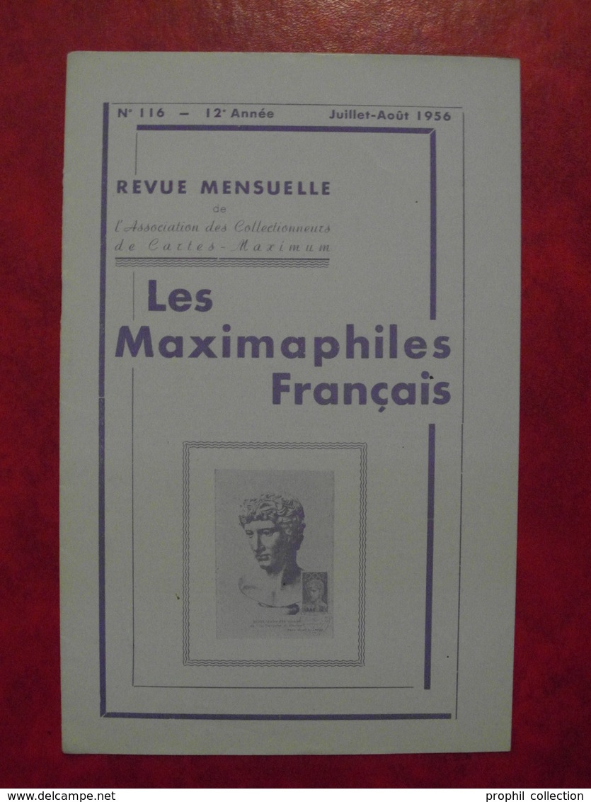 LES MAXIMAPHILES FRANÇAIS : REVUE MENSUELLE N°116 (1956) / ASSOCIATION DES COLLECTIONNEURS DE CARTES MAXIMUM (FRANCAIS) - Philately And Postal History