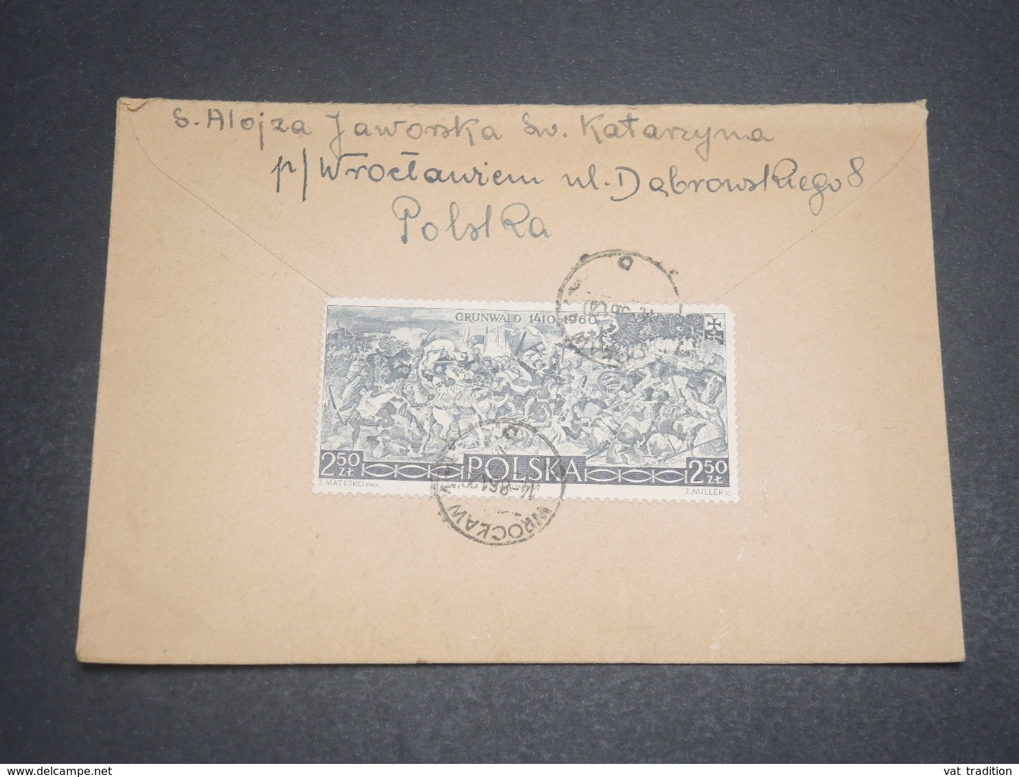 POLOGNE - Enveloppe Pour Les Etats-Unis En 1961 , Affranchissement Plaisant Au Verso - L 12030 - Cartas & Documentos