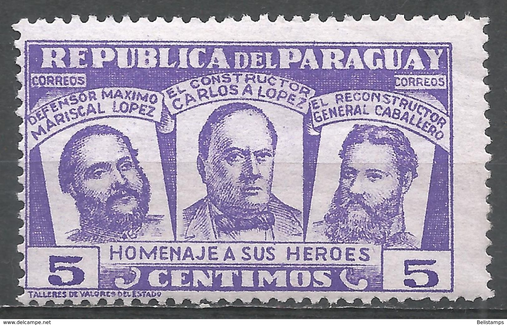 Paraguay 1954. Scott #481 (MH) Three National Heroes - Paraguay
