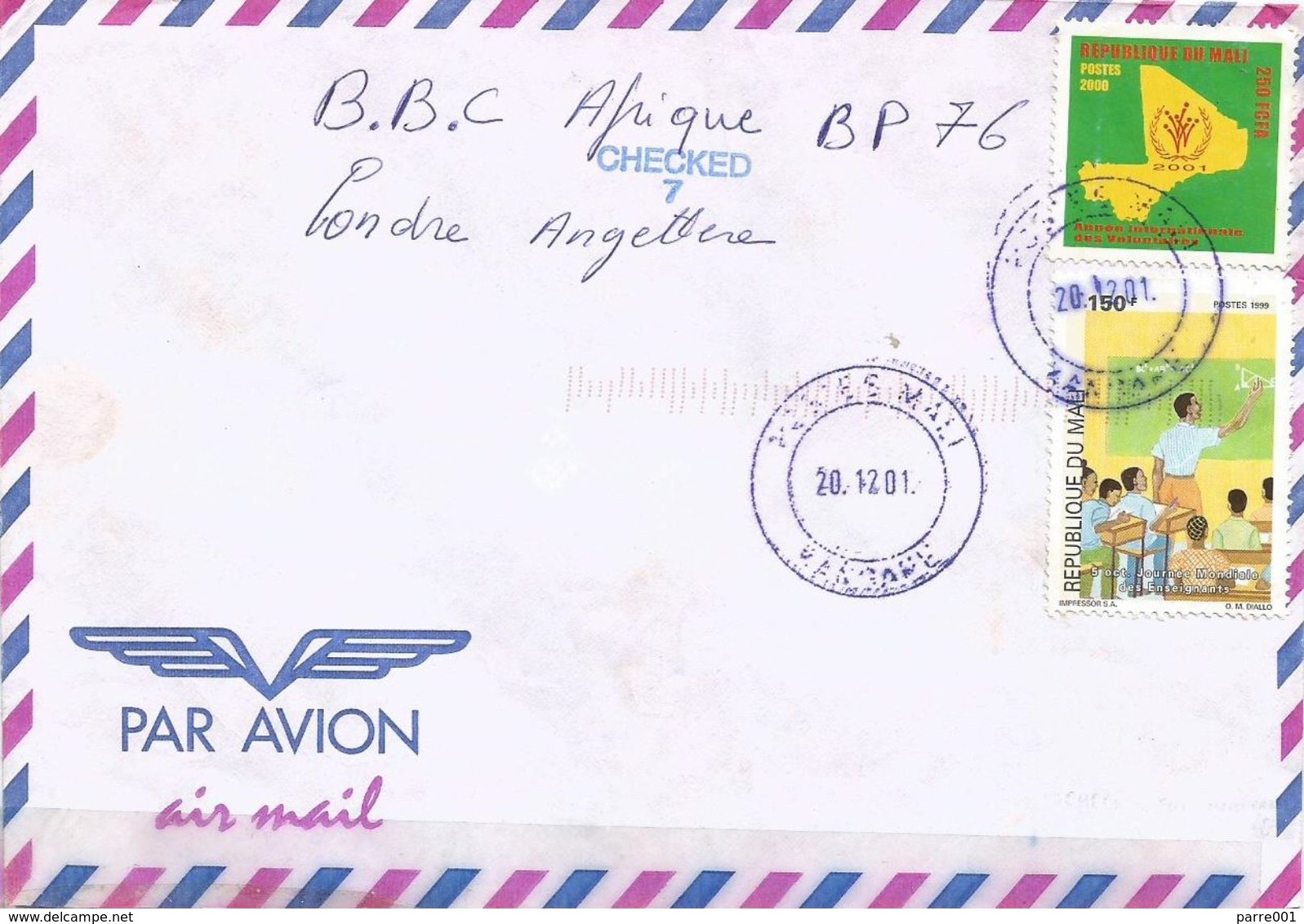 Mali 2001 Kangane Education Volontaire Terrorism Anthrax Checked No. 7 BBC Cover - Mali (1959-...)