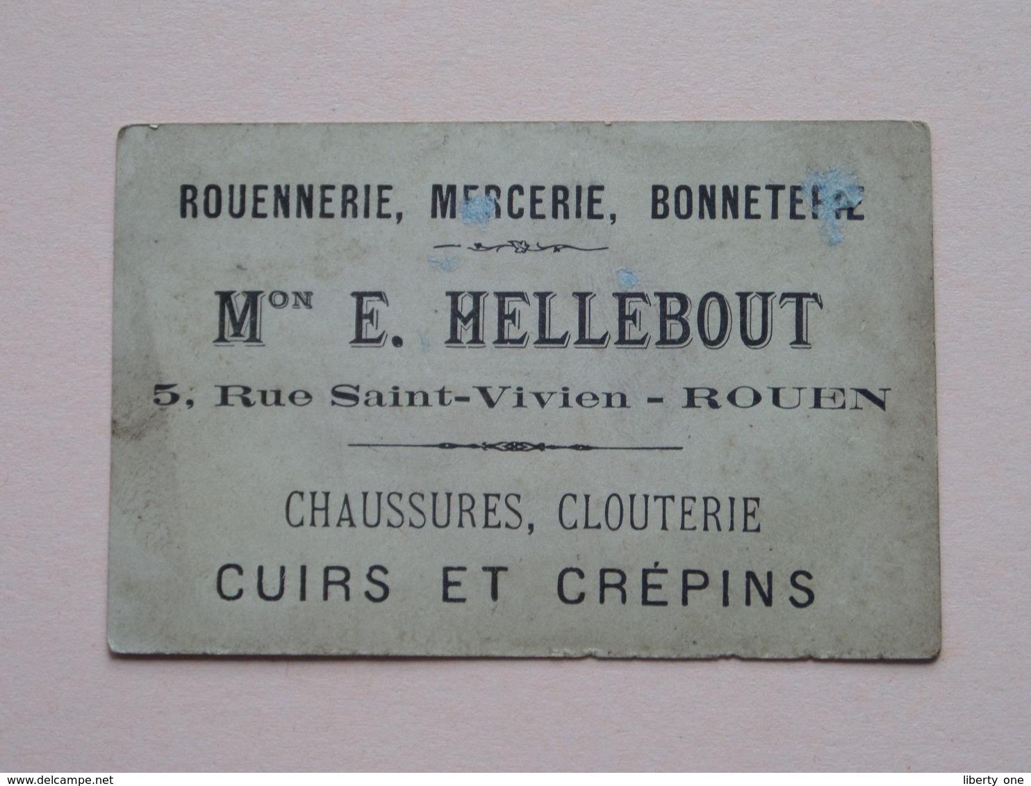 Mon E. HELLEBOUT - 5 Rue Saint-Vivien ROUEN Chaussures, Clouterie ( L'équitation ) ( Voir Photo ) ! - Werbung