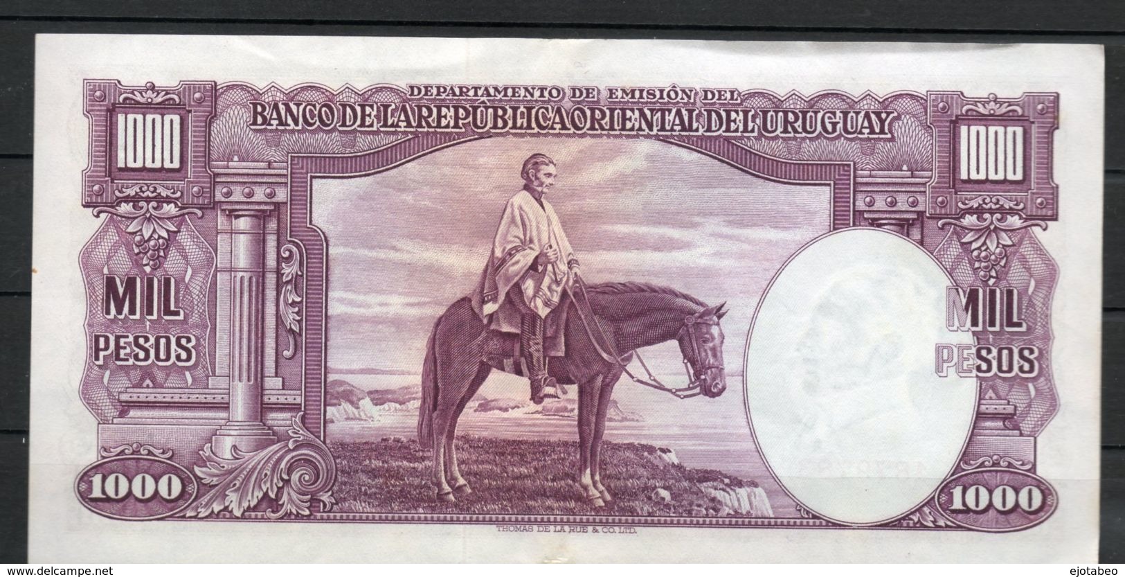 7 URUGUAY -Emitidos Desde 1939 A 1966- Bill. Nº 40-Bco. República O.del Uruguay-1 Bill. De 1000 - Uruguay