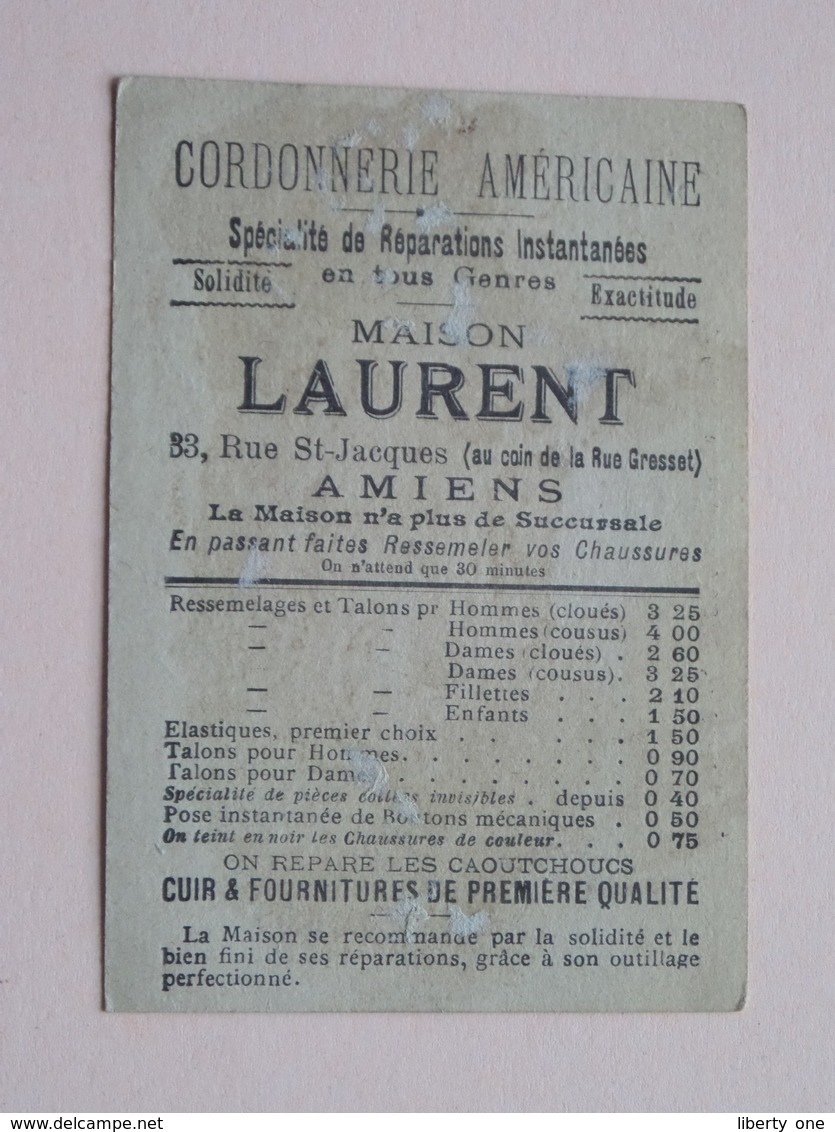 Maison LAURENT Rue St. Jacques 33 - AMIENS ( Cordonnerie Américaine ) L'Africaine ( Voir Photo ) ! - Werbung