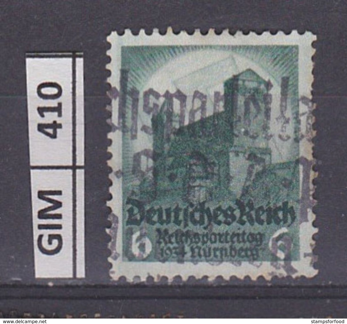 GERMANIA IMPERO, 1934	Congresso Norimberga, 6 Pf, Usato - Oblitérés