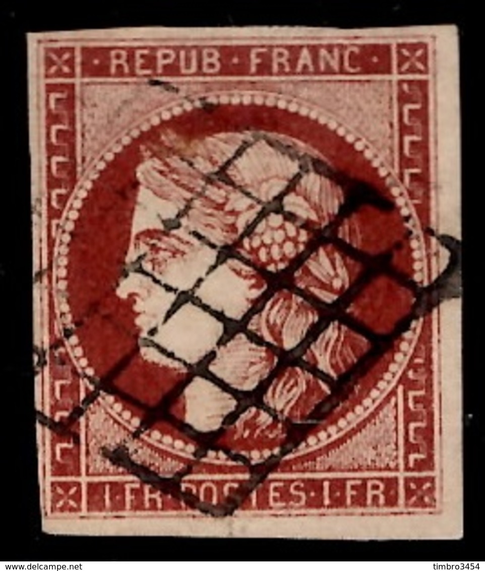 France YT N° 6B Carmin-brun. Signé Calves. Premier Choix. A Saisir! - 1849-1850 Cérès
