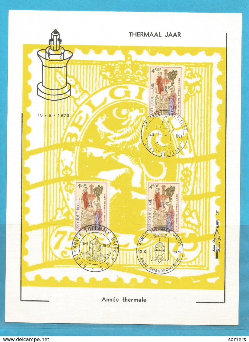 FDS - FDC -   "thermaal Jaar" , 3 AFSTEMPELINGEN .1973 ,,,,, Super Sale !!!....    7 - Unclassified