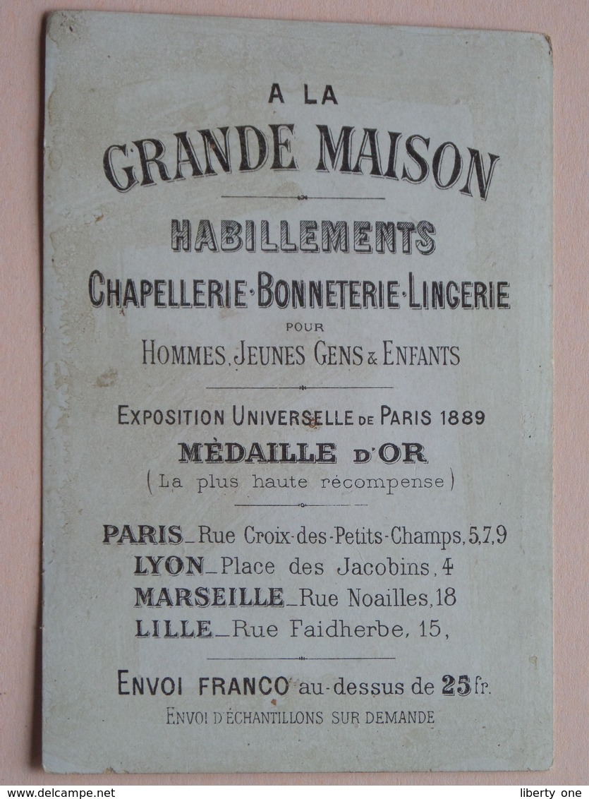 A LA GRANDE MAISON Habillements Chapellerie-Bonneterie-Lingerie ( Les Huguenots Acte II Scène IV ) ( Voir Photo ) ! - Publicités