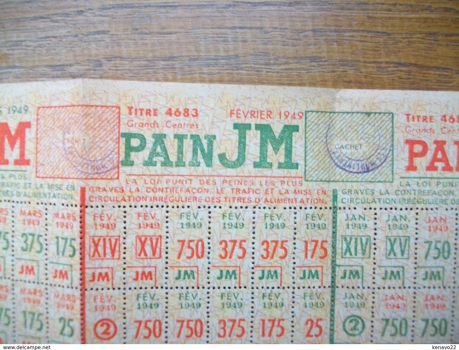 Ancien Tikets De Rationnement De 1949 Pour Le Pain , D'issy-les-moulineaux "" En Très Bon état "" - Non Classés