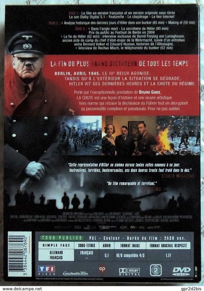 Film De Guerre Coffret 3 DVD - LA CHUTE Documentaire Fiction Sur Hitler + Reportages - Edition Française TF1 - Autres & Non Classés