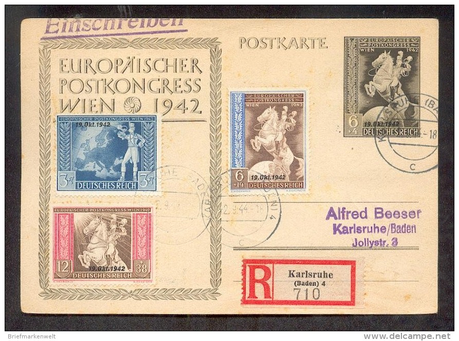 DR-3.Reich 820III ABART Auf KARTE (G0423 - Briefe U. Dokumente